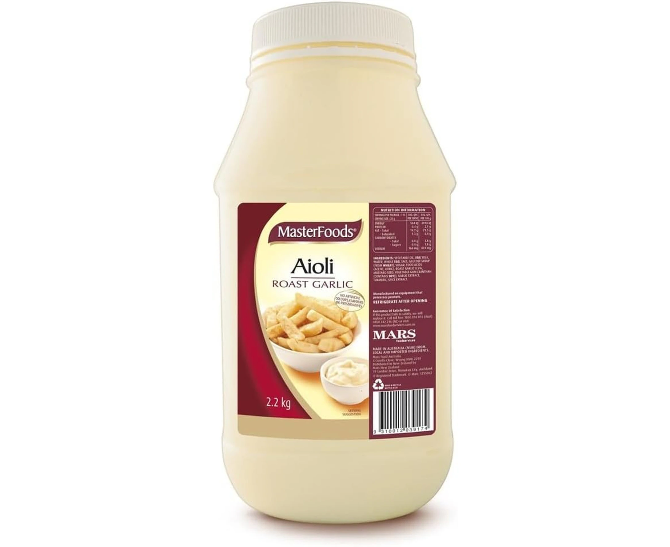 MasterFoods Roast Garlic Aioli Salad Dressing 2.2 kg Jar