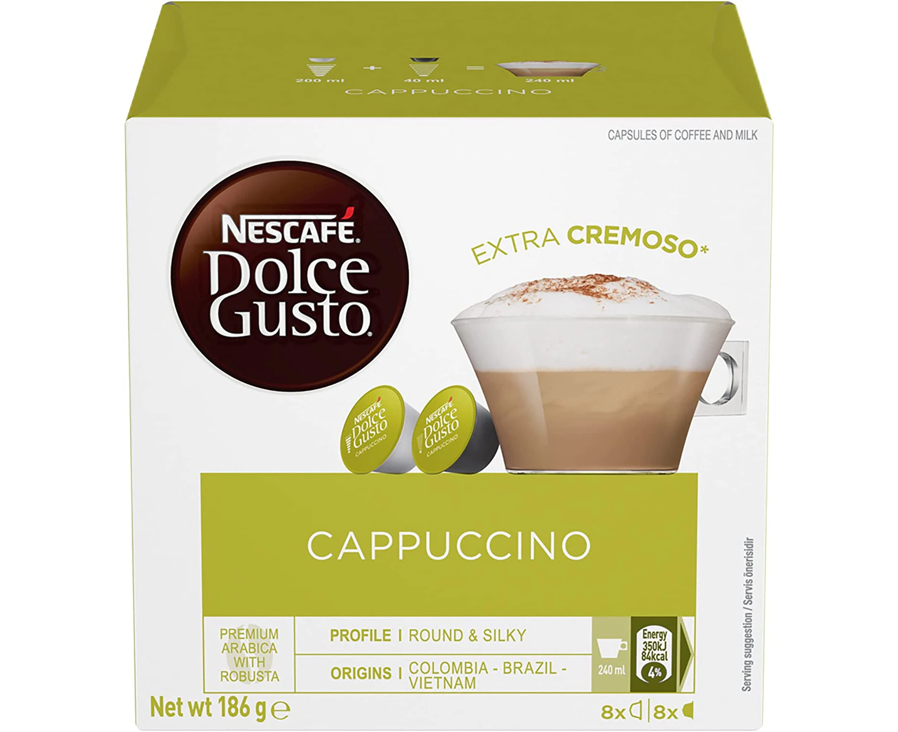 NESCAFÉ DOLCE GUSTO Cappuccino Coffee Capsules Box of 16 servings