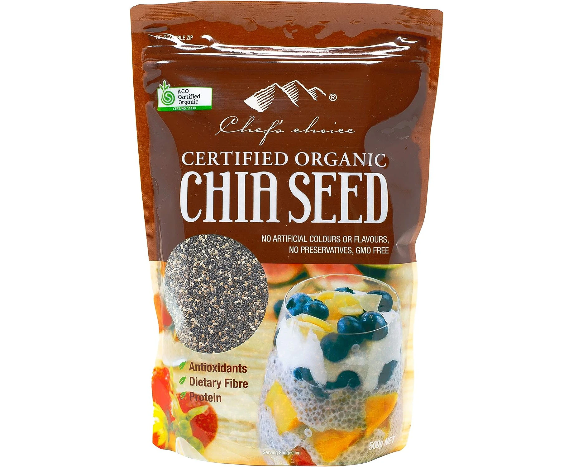 Chef's Choice Organic Black Chia Seeds, 500 g