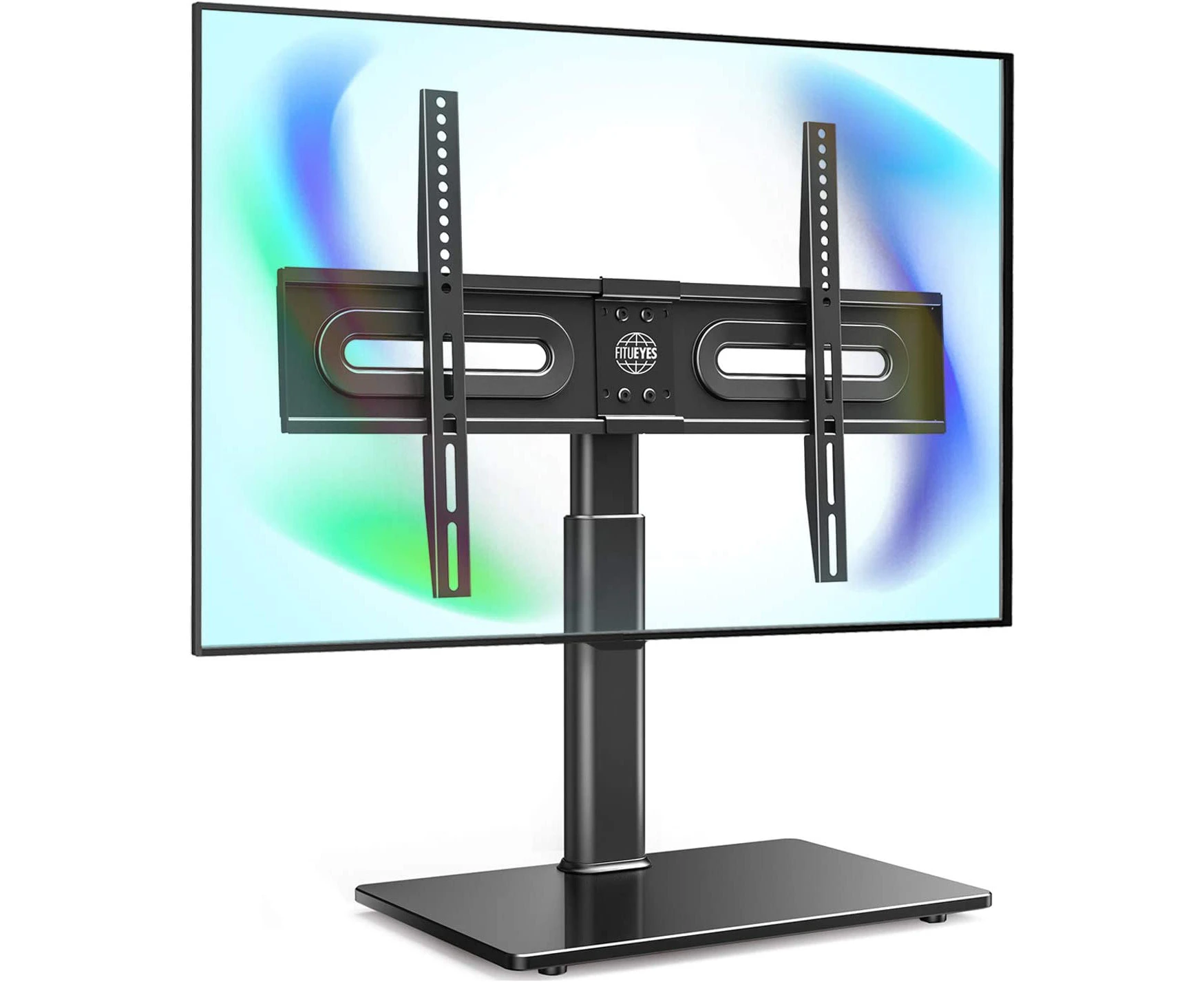 FITUEYES Universal TV Stand with Mount for 32"-65 inch Flat Curved Screen with 60 Degree Swivel & 4 Level Height Adjustment Max. VESA 400x600 TT105202GB