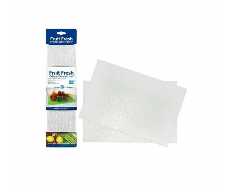 Fruit Fresh Crisper Drawer Liner Large Set of 2 Grand Fusion Kitchen Clear