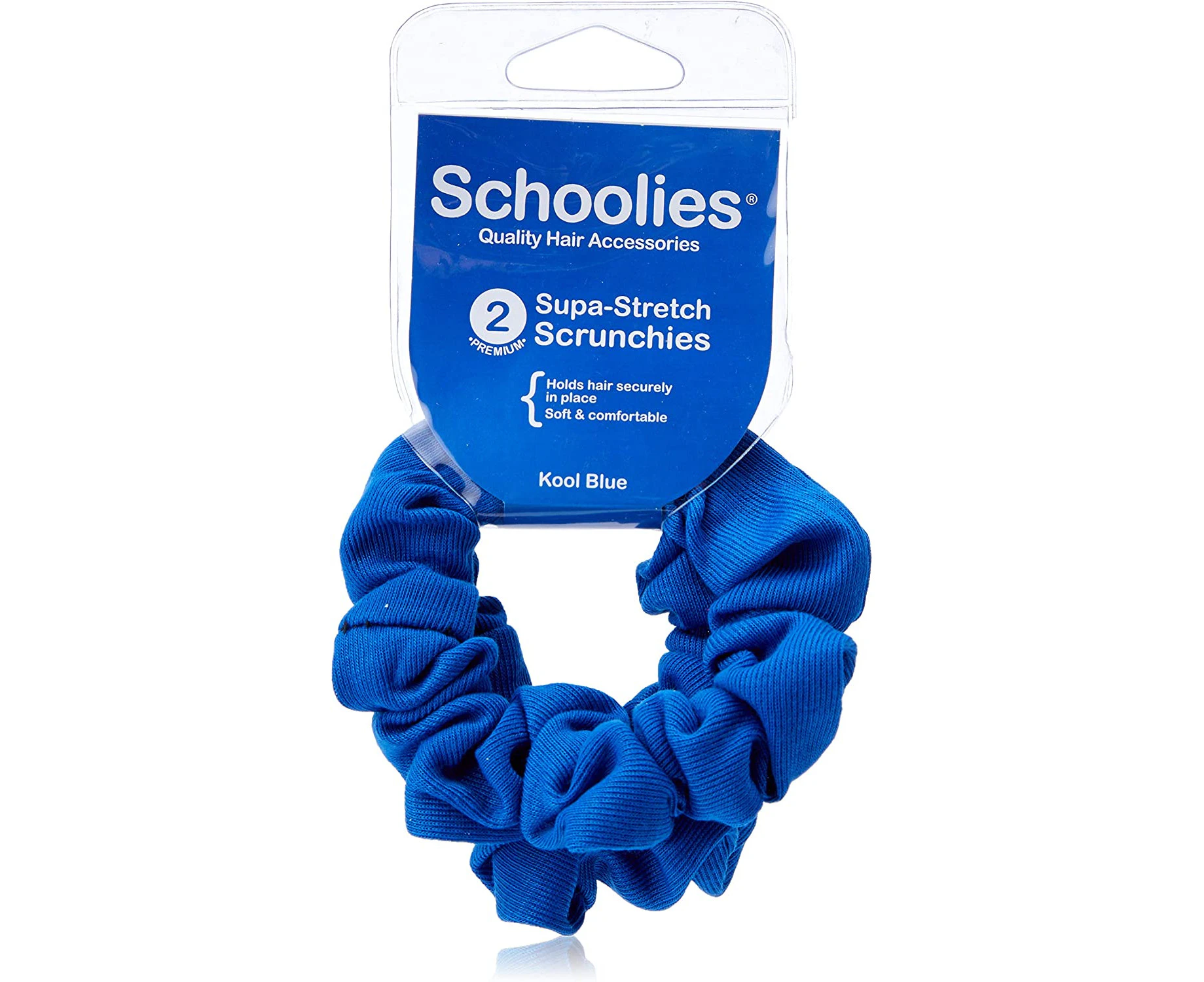 Schoolies Hair Accessories Scrunchie 2 Pieces, Kool Blue