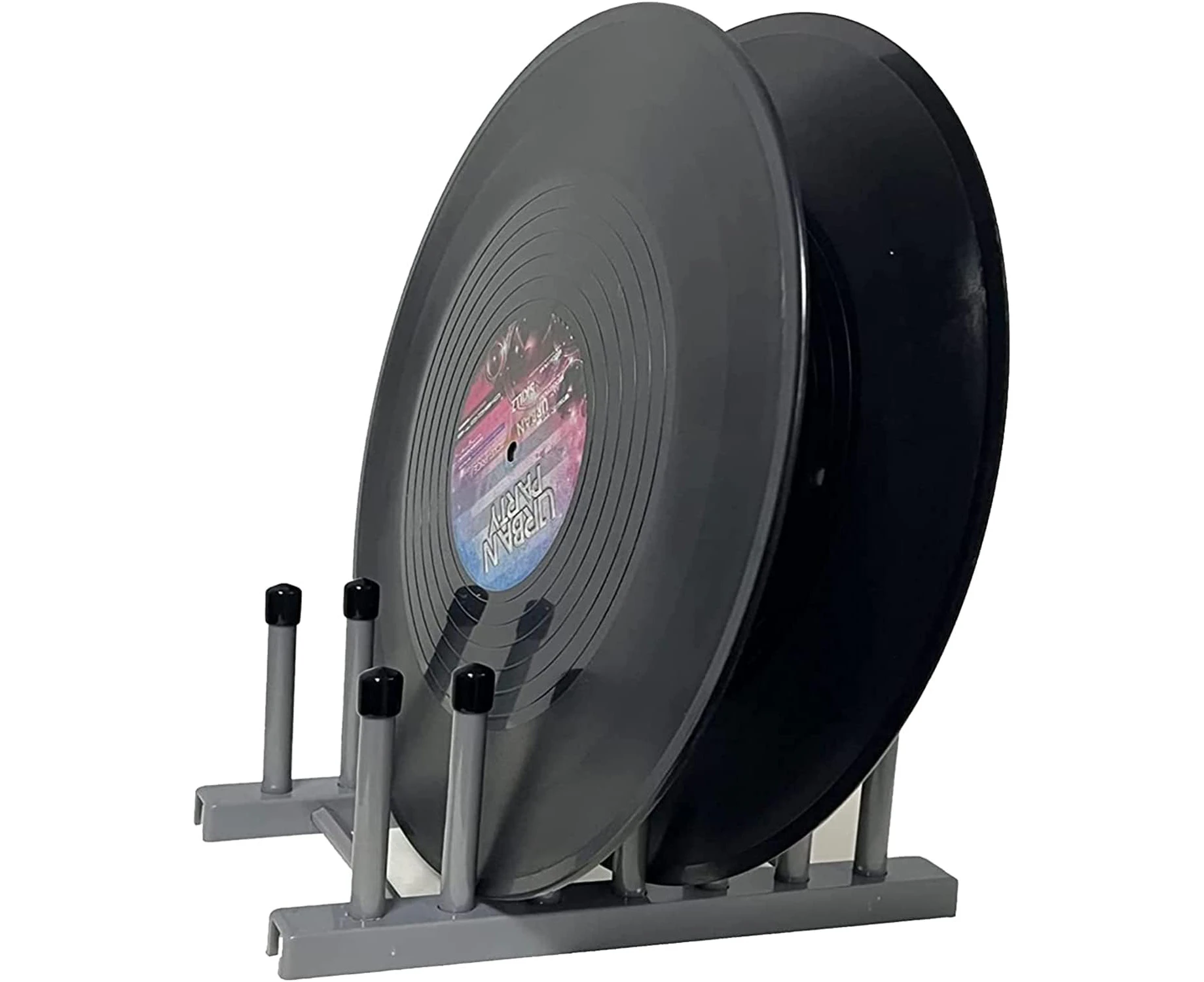 Vinyl Record Display Stand Drying Rack, Vinyl Record Storage 6-Album Display Holder Fits 12" or 7" 10" Record Album Lp’s, with Soft Silicone top Protection