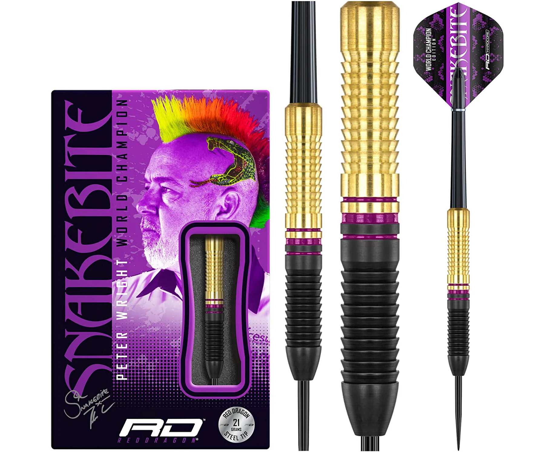 RED Dragon Peter Wright Snakebite Brass Darts Sets