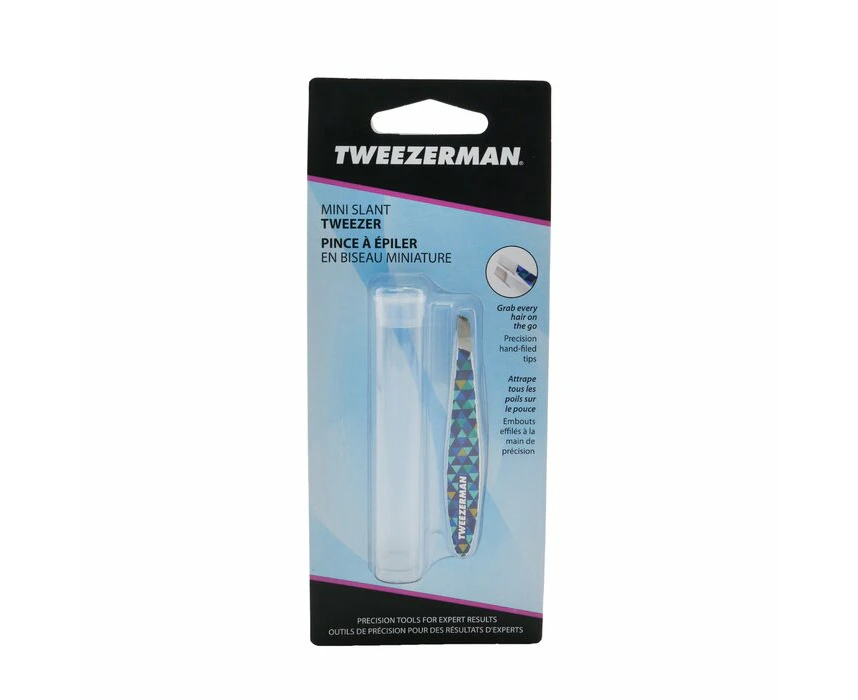 Tweezerman Mini Slant Tweezer - Blue Mosaic  -