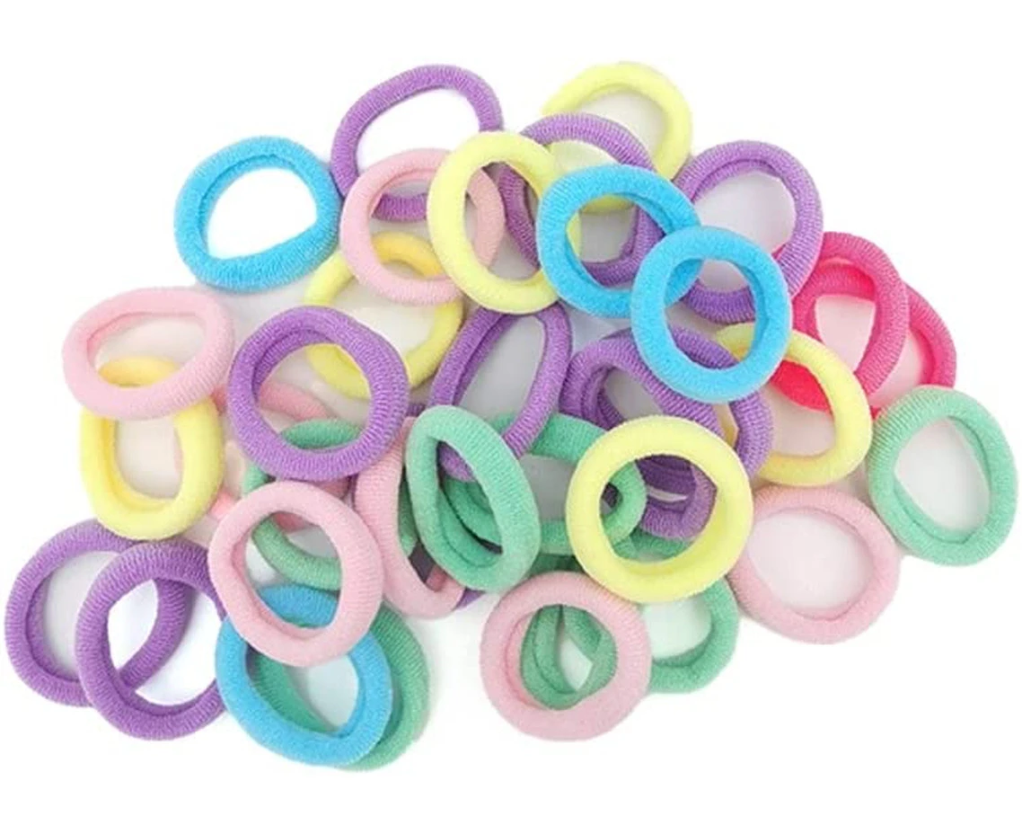 Reayou 200Pcs Baby Elastics Hair Ties, Candy Color Seamless girls hairbands,Mini Hairbands Girl Baby's Elastic Hair Ties,Tiny Soft Rubber Bands for girl Ki