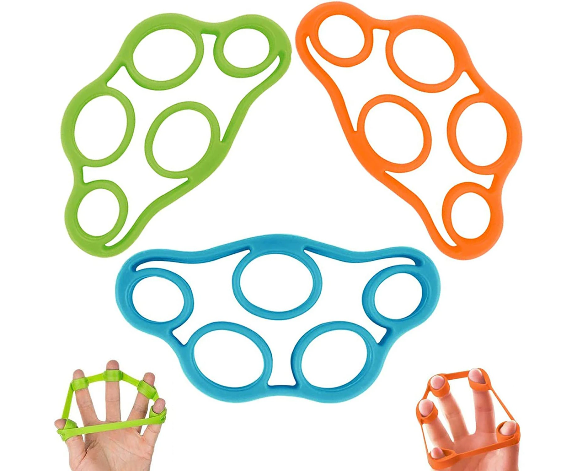 Finger Stretcher Resistance Bands,3PCS Finger Exerciser,Extensors Training Bands & Hand Grip Ring Muscle Power Training Rubber Ring, Exerciser Gym Expander