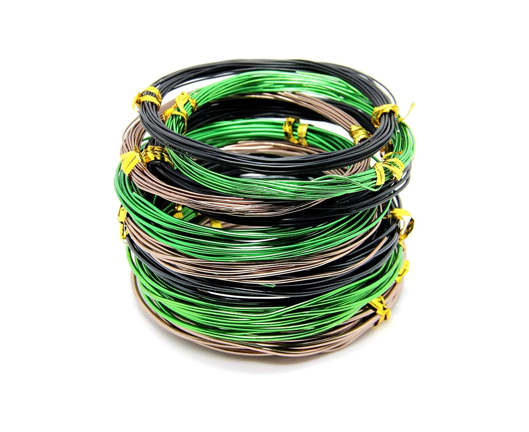 YOURSEE 9 Rolls Bonsai Wires, Anodized Aluminum Bonsai Training Wire with 3 Colors (Black, Brown, Green) and 3 Sizes (1.0 mm, 1.5 mm, 2.0 mm), Total 147 Fe