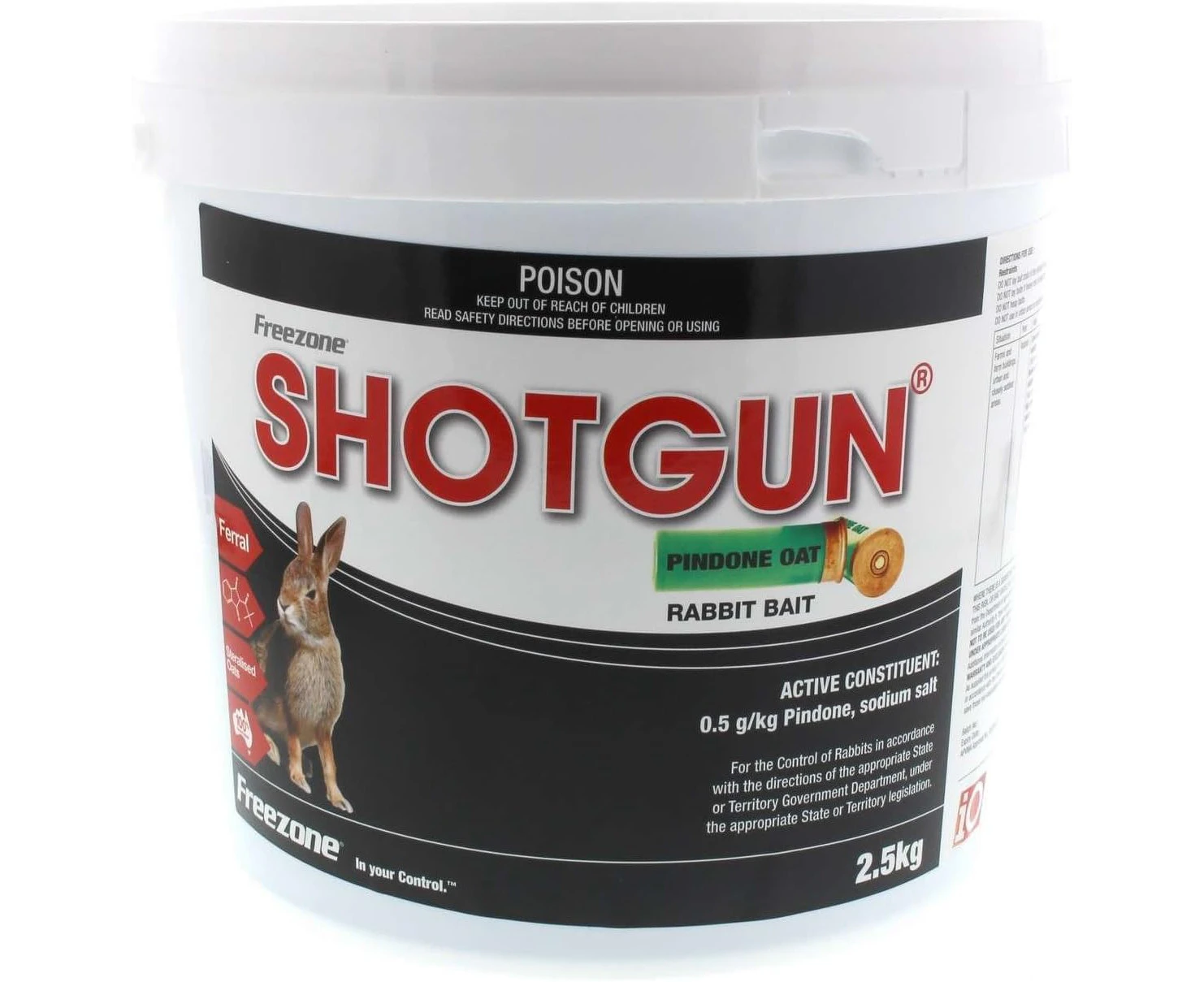 Shotgun Pindone Rabbit Bait Oatbait Freezone 2.5kg Anticoagulant Oat Poison