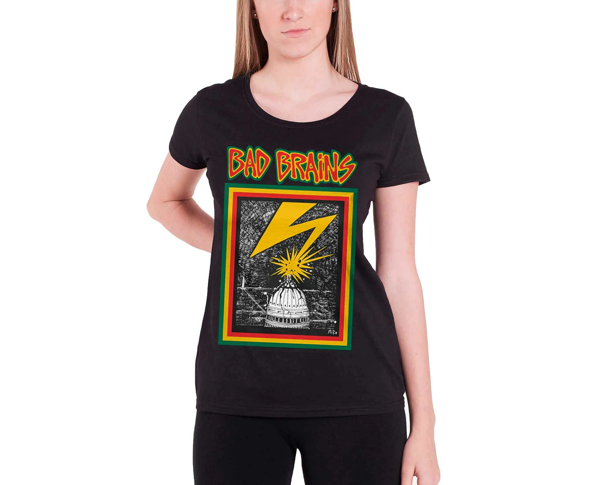 Bad Brains T Shirt Capitol Band Logo Punk  Official Womens Skinny Fit