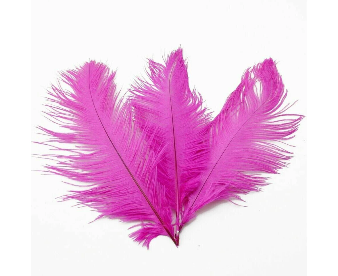 5pcs Ostrich Feather 25-30cm DIY Crafts Event Feathers Wedding Party Decor Pink