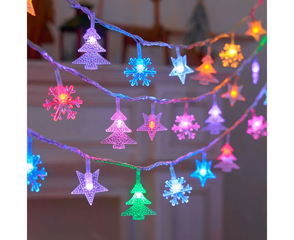 10M 100LEDs Christmas Tree LED Snowflake String Lights Christmas Decoration for Home Navidad Xmas Tree Decor Fairy Light Pendulum - Warm White, Multi-color