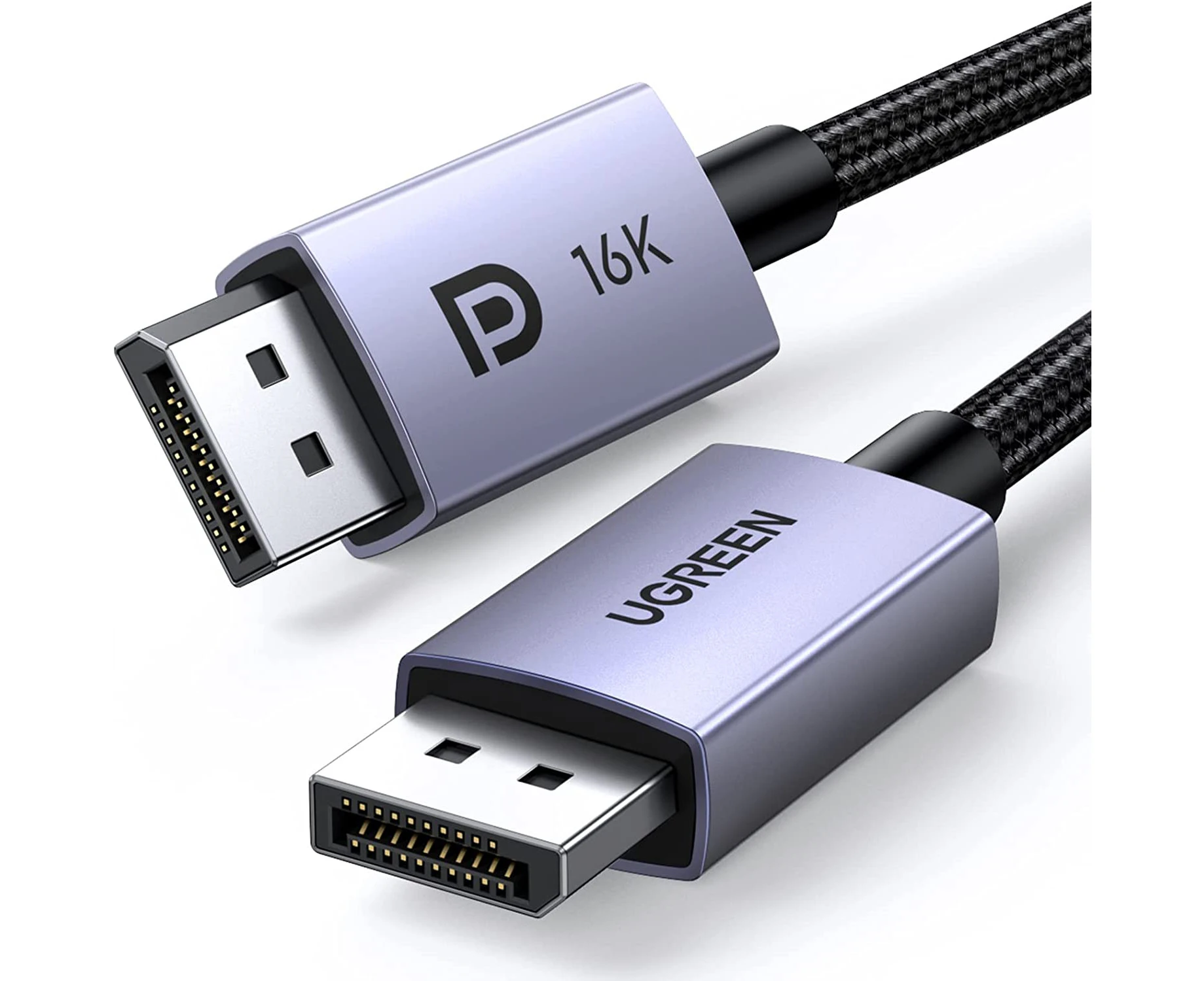 UGREEN 16K Displayport 2.1 [VESA Certified] Cable 1M, DP to DP Male to Male Cable 40Gbps Support 16K@30Hz 8K@240Hz 4K@240Hz Nylon Braided HDR HDCP DSC 1.2a