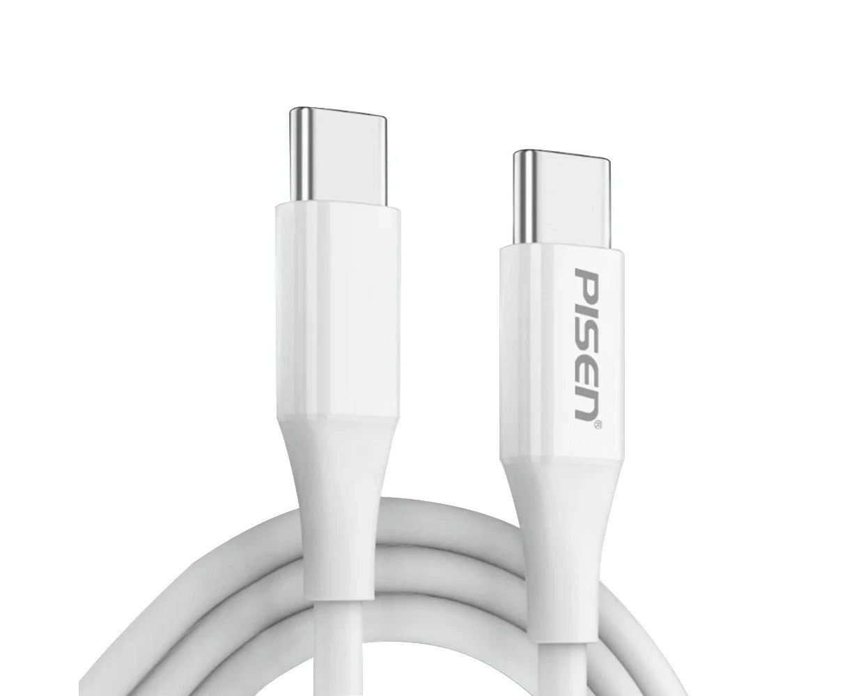 Pisen Mr White 1M USB-C to USB-C PD60W Fast Charging Data Cable (CC-PD01-1000) Compatible for iPhone 15 Series