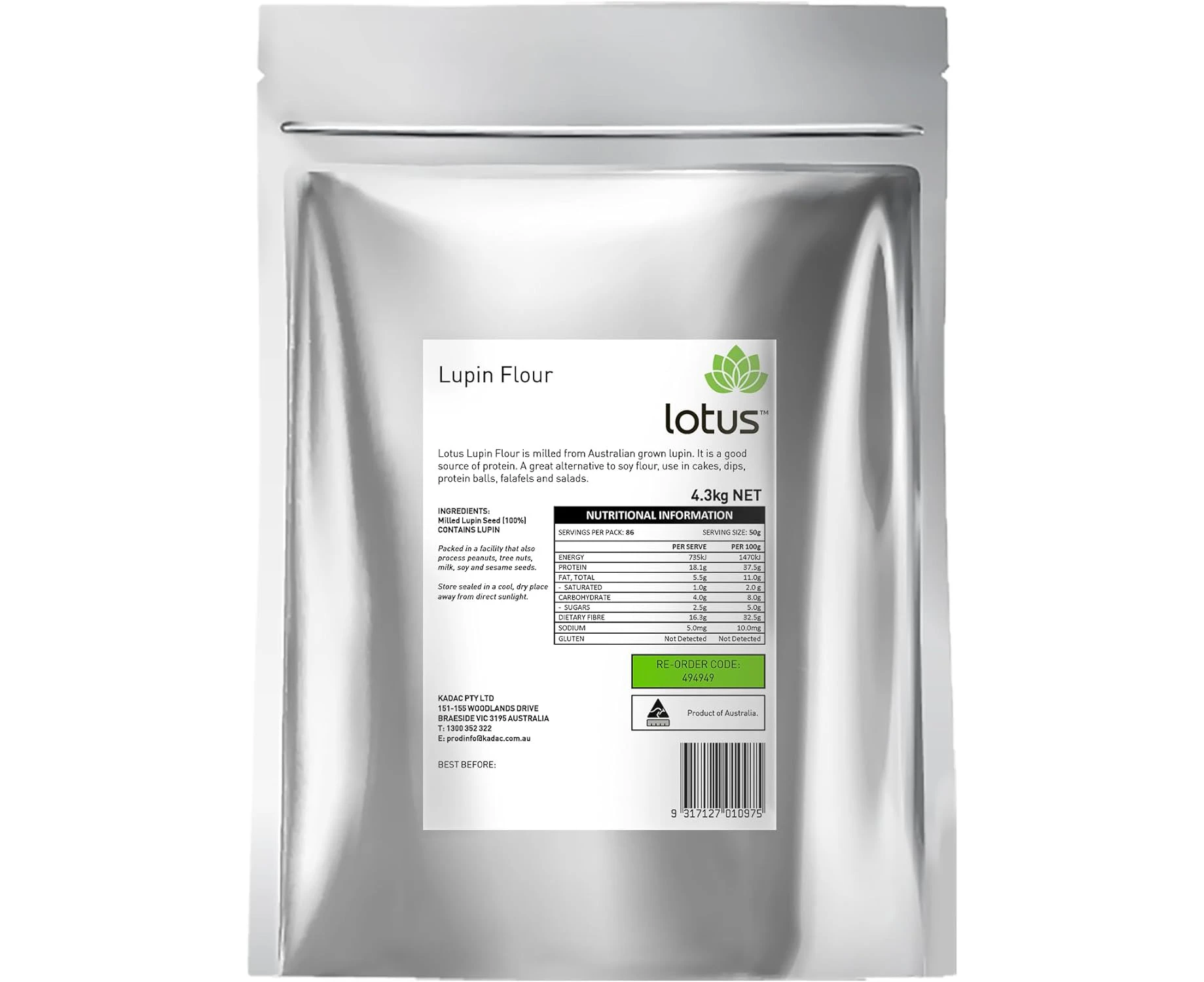 Lotus Lupin Flour, 400 g