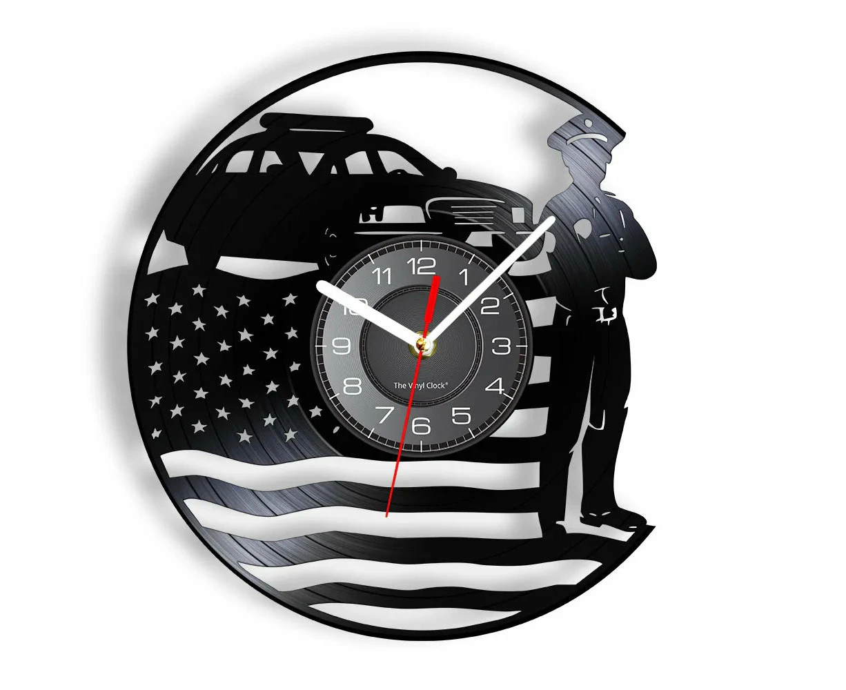 Usa Policeman Vinyl Record Wall Clock