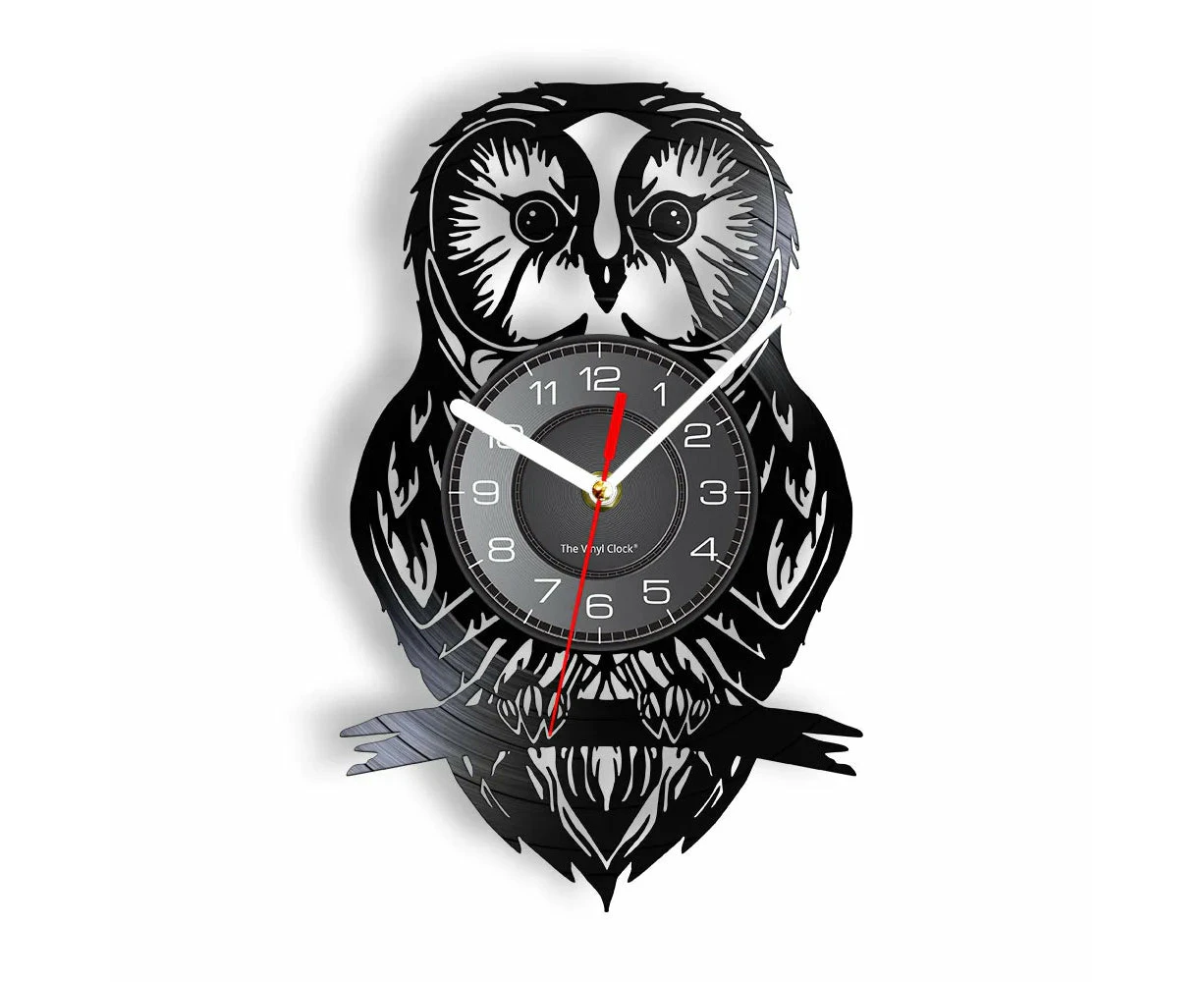 Vintage Owl Vinyl Record Clock