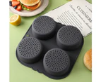 Baking pan baking tool with 4 holes for hamburger buns, heat-resistant round baking pan for home use