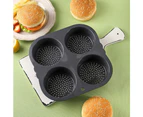 Baking pan baking tool with 4 holes for hamburger buns, heat-resistant round baking pan for home use