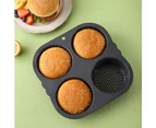 Baking pan baking tool with 4 holes for hamburger buns, heat-resistant round baking pan for home use