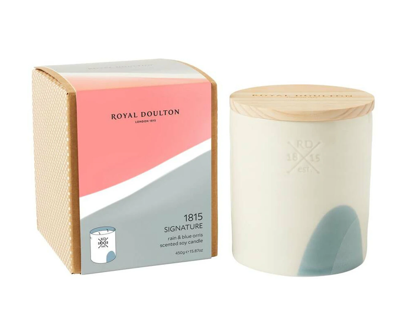 Royal Doulton Rain & Blue Orris 1815 Signature Scented Soy Candle 450g