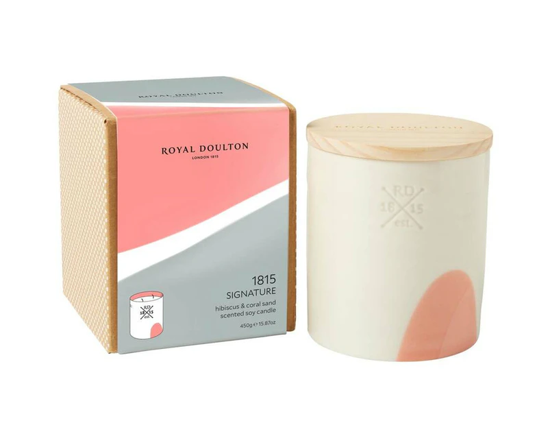 Royal Doulton Hibiscus & Coral Sand 1815 Signature Scented Soy Candle 450g