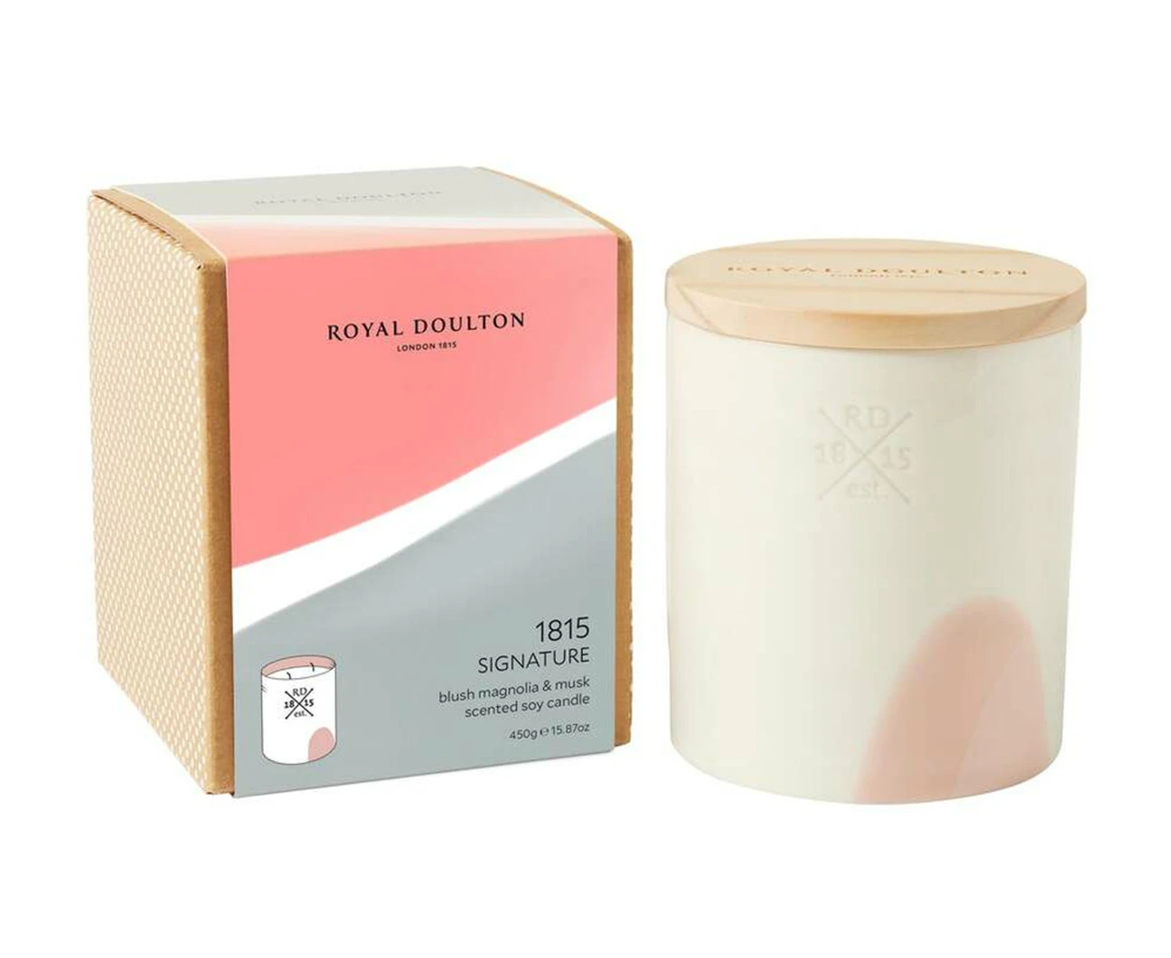 Royal Doulton Blush Magnolia & Musk 1815 Signature Scented Soy Candle 450g