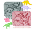 2 Pcs 3D Ancient Dinosaur Silicone Molds 8 Cavities Dinosaur Theme Baking Mold Tray DIY Baking Tools for Pastry Handmade Soap Cupcake Decoration