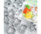 Set of 30 Cookie Cutters Made of Stainless Steel Metal, Perfect for Biscuits, Baking, Fondant Cookies, Cake Decorations