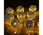 20 LED Moroccan Ball Garden String Fairy Lights Hanging Lantern Lamp Outdoor-3M