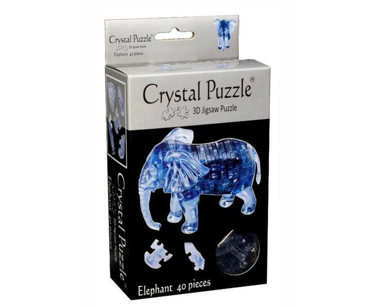 Crystal Puzzles 3D Blue Elephant 40 Piece Jigsaw Puzzle