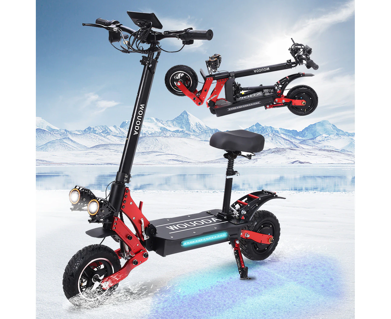 2000W Electric Scooter Portable 70KM/H 60KM Off Road Foldable Adult E-Bike