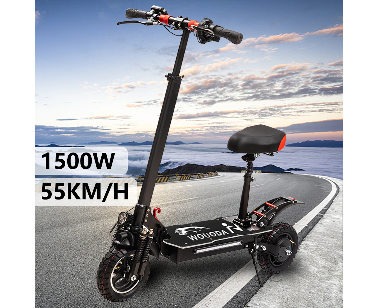 1500W 55KM/H Electric Scooter Off Road for Adult 10 inch Foldable Travel