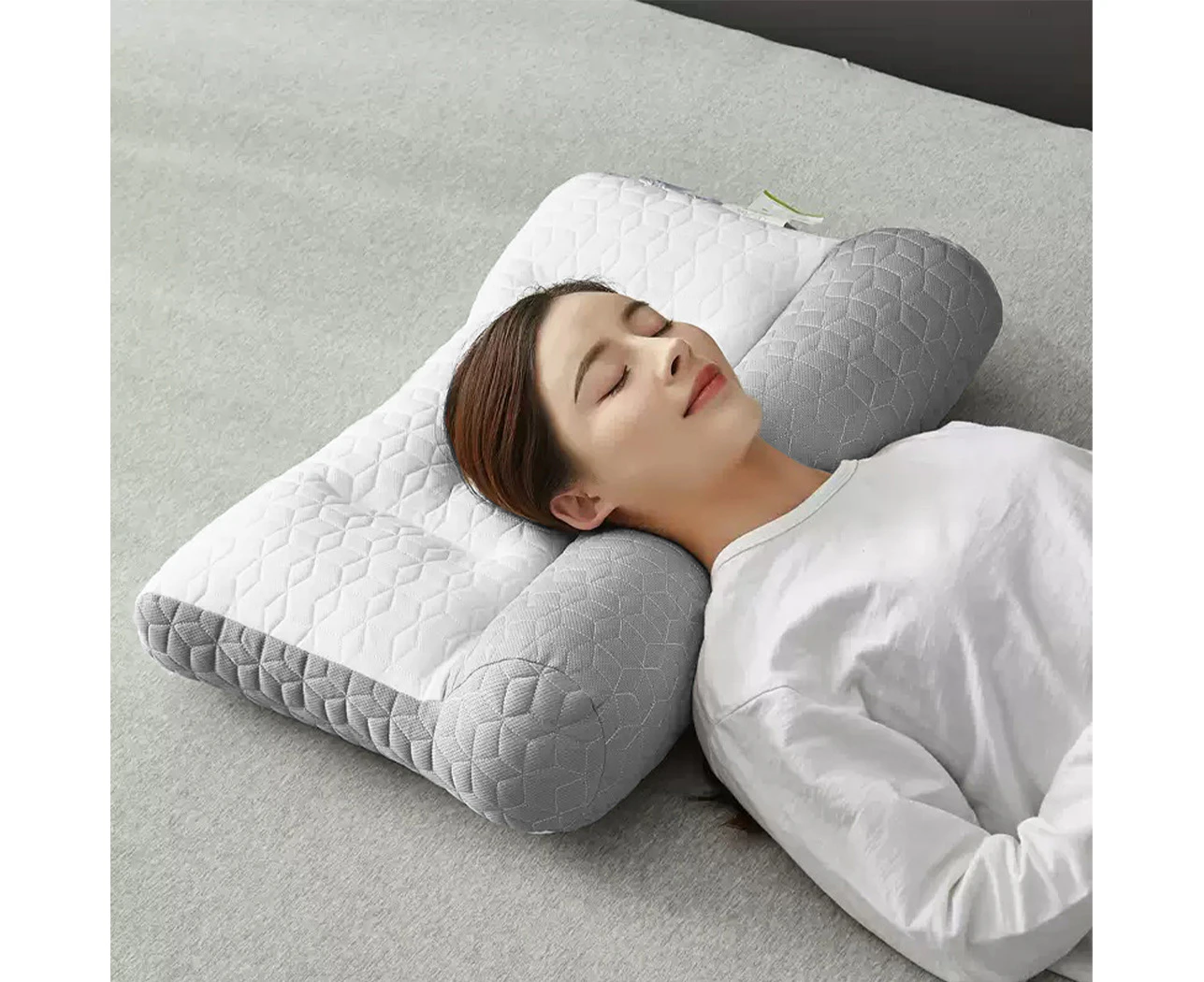 Cervical Ergonomic Pillow w/ Latex Neck Pain Relief Memory Contour Washable