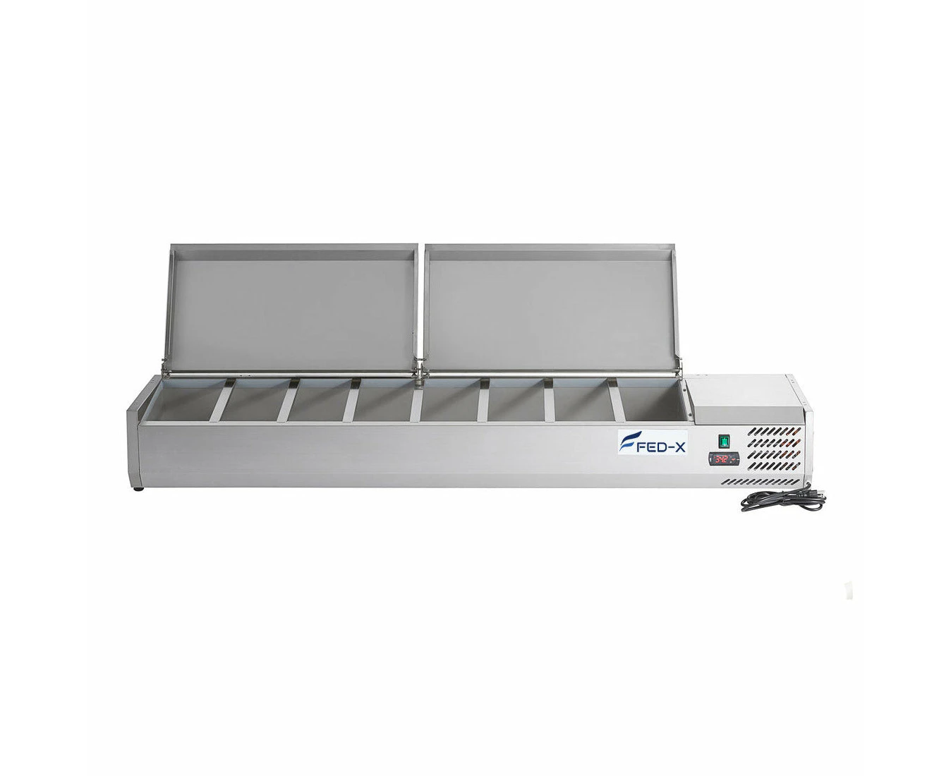 Fed X Salad Bench With Stainless Steel Lids Xvrx1800/380s