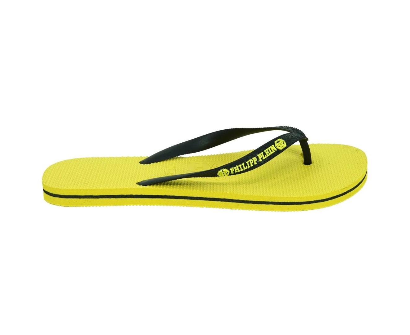 Philipp Plein Mens IMPS904 24B Flip Flops Yellow