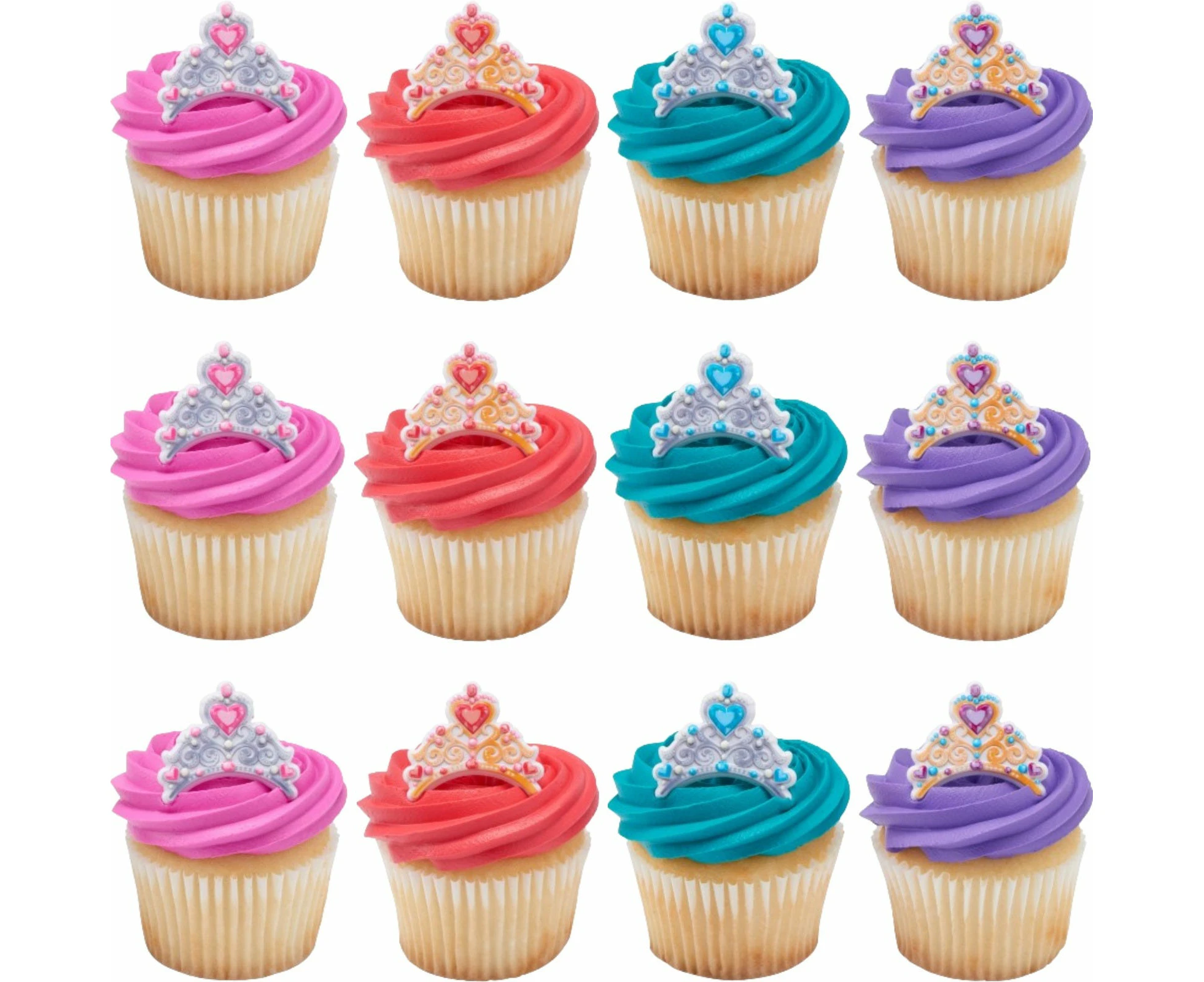 Crown Jewel Cupcake Rings (Pack of 12)