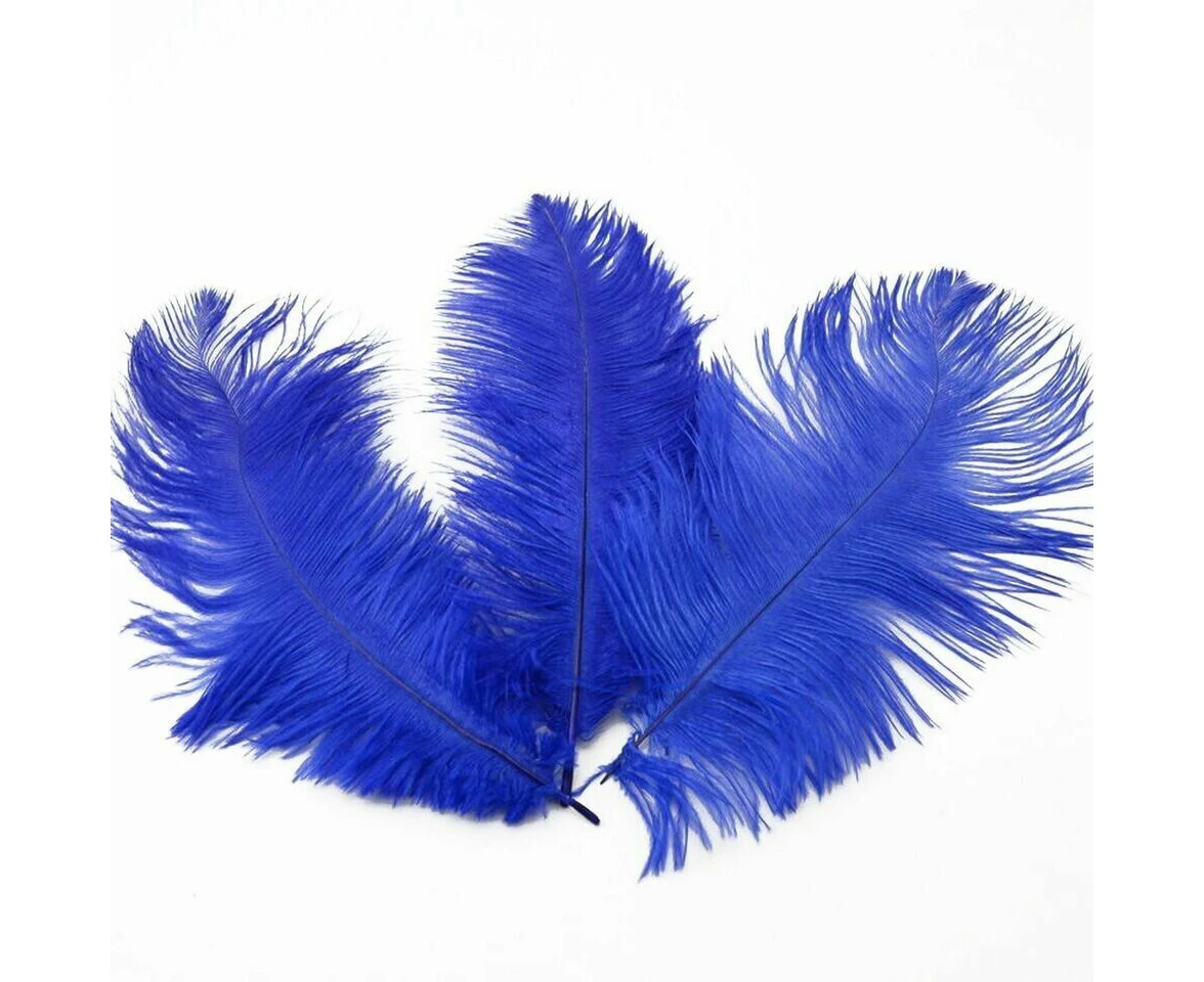 5pcs Ostrich Feather 25-30cm DIY Crafts Event Feathers Wedding Party Decor -Blue