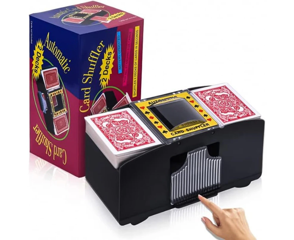 Automatic Card Shuffler 1-4 Decks Electric Battery-Operated Shuffler Casino Card Game for Poker Home Card Game UNO Phase10 Texas Hold