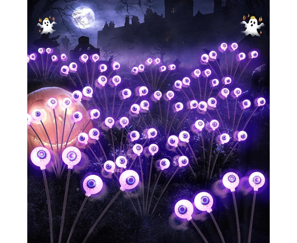 Decorations Outdoor Solar Scary Eyeball Lights LED Solar Eyeball Pathway Lights Steady On & Flash Outdoor Halloween Lights IP65 Waterproof Lights