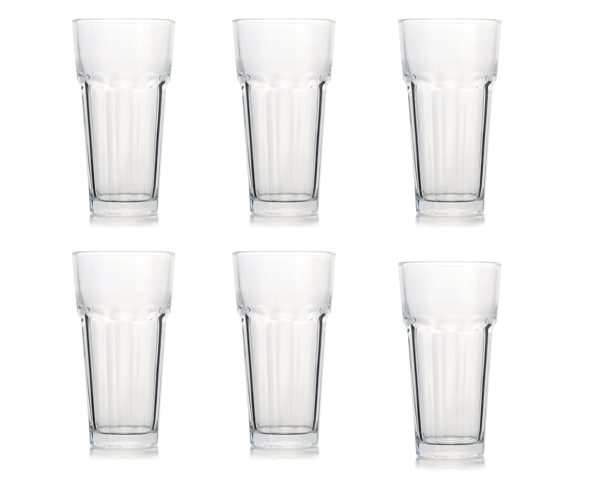 6Pcs Highball Drinking Glasses Tall Collins Glasses Hot Cold Beverage Tumblers