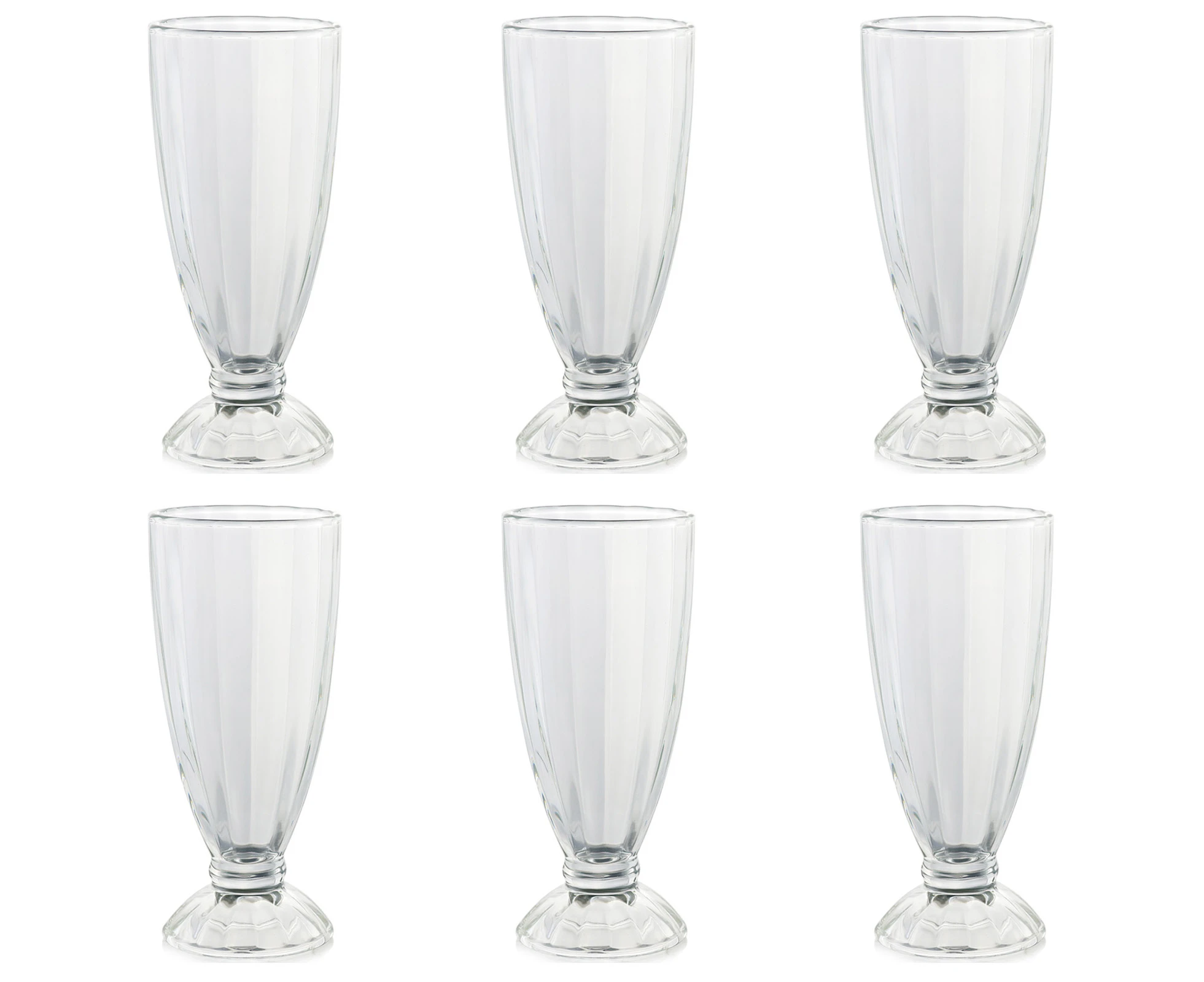 6Pcs Milkshake Glasses Clear Soda Sundae Dessert Glasses Footed Ice Cream Cups