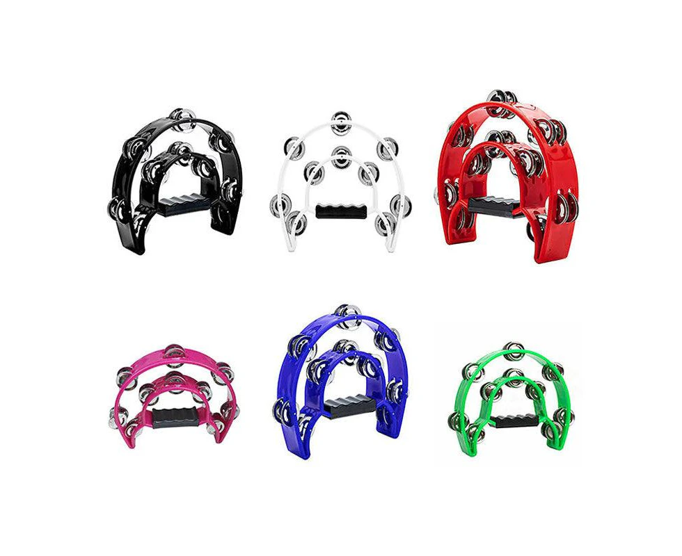 Double Half Moon Tambourine Musical Percussion Instrument Bell Beat Drum Abs Au