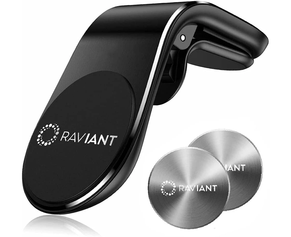 Raviant Magnetic Car Phone Holder, Mobile Phone Holder for Car with 360° Rotation, Universal Air Vent Magnetic Car Mount with 5 Strong 'N52' Magnets (Pack