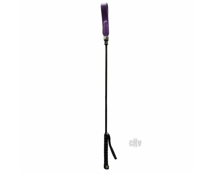 Rouge Long Riding Crop Slim Tip 24 inches Purple