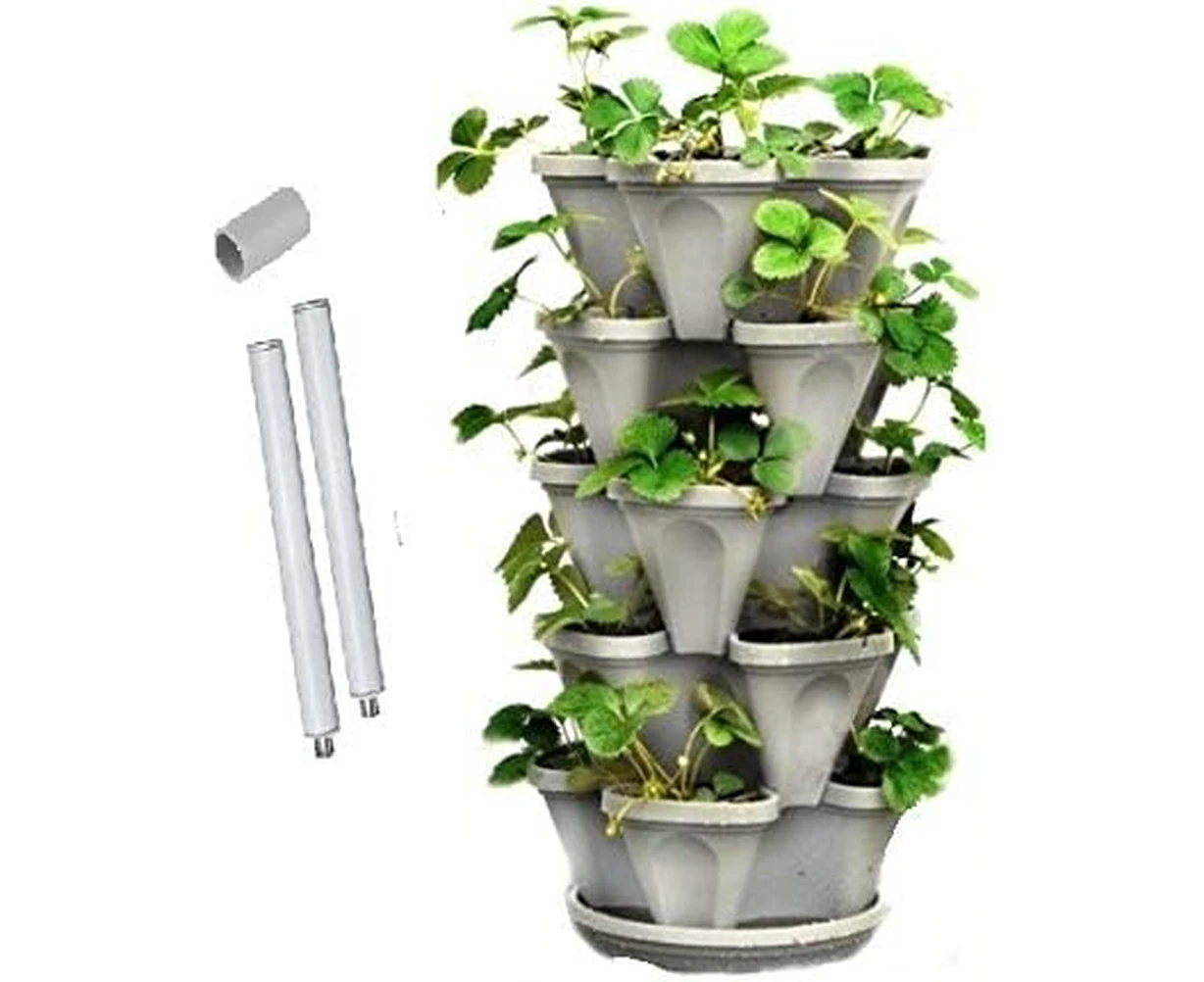 Mr Stacky Australia - Medium 5 Tier Stacking Planter Vertical Garden (33cm Width planters) (Terracotta)