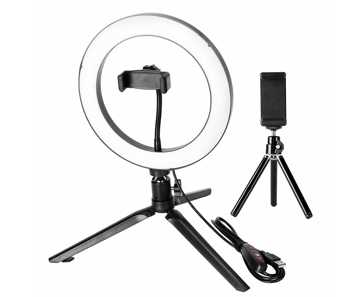 10 inch Dimmable LED Ring Light Kit Tripod Stand Phone Selfie Circle Lamp Makeup Live Remote For Youtube Makeup Video Live