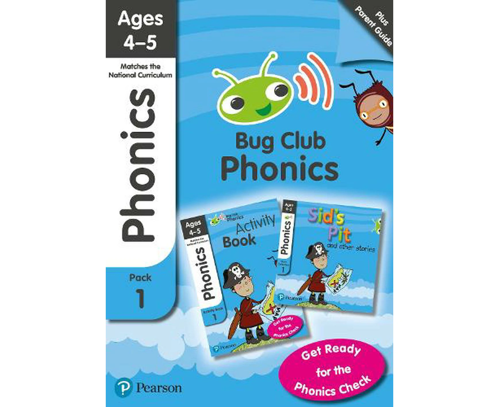 Phonics - Learn at Home Pack 1 (Bug Club), Phonics Sets 1-3 for ages 4-5 (Six stories + Parent Guide + Activity Book)