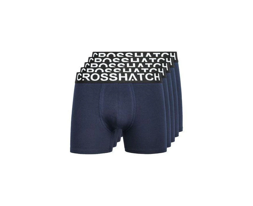 Crosshatch Mens Astral Boxer Shorts (Pack of 5) (Navy) - BG1744