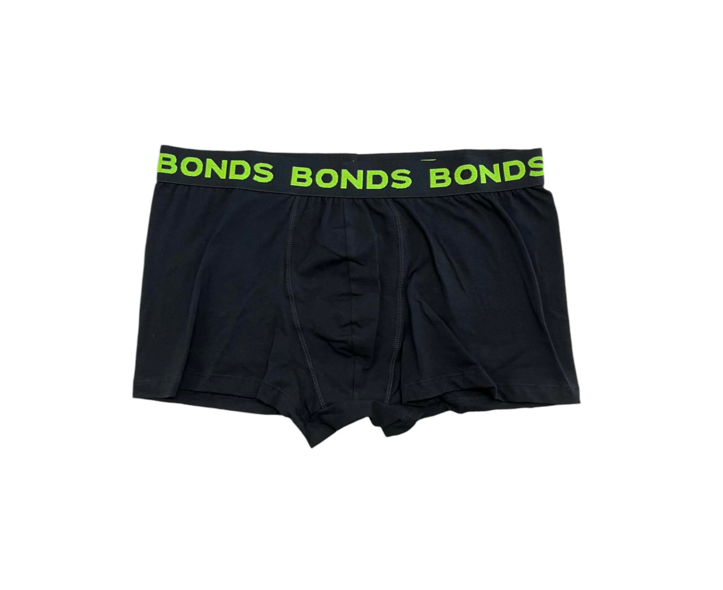 2 x Mens Bonds Core Trunks Black/ Fluro Yellow Underwear